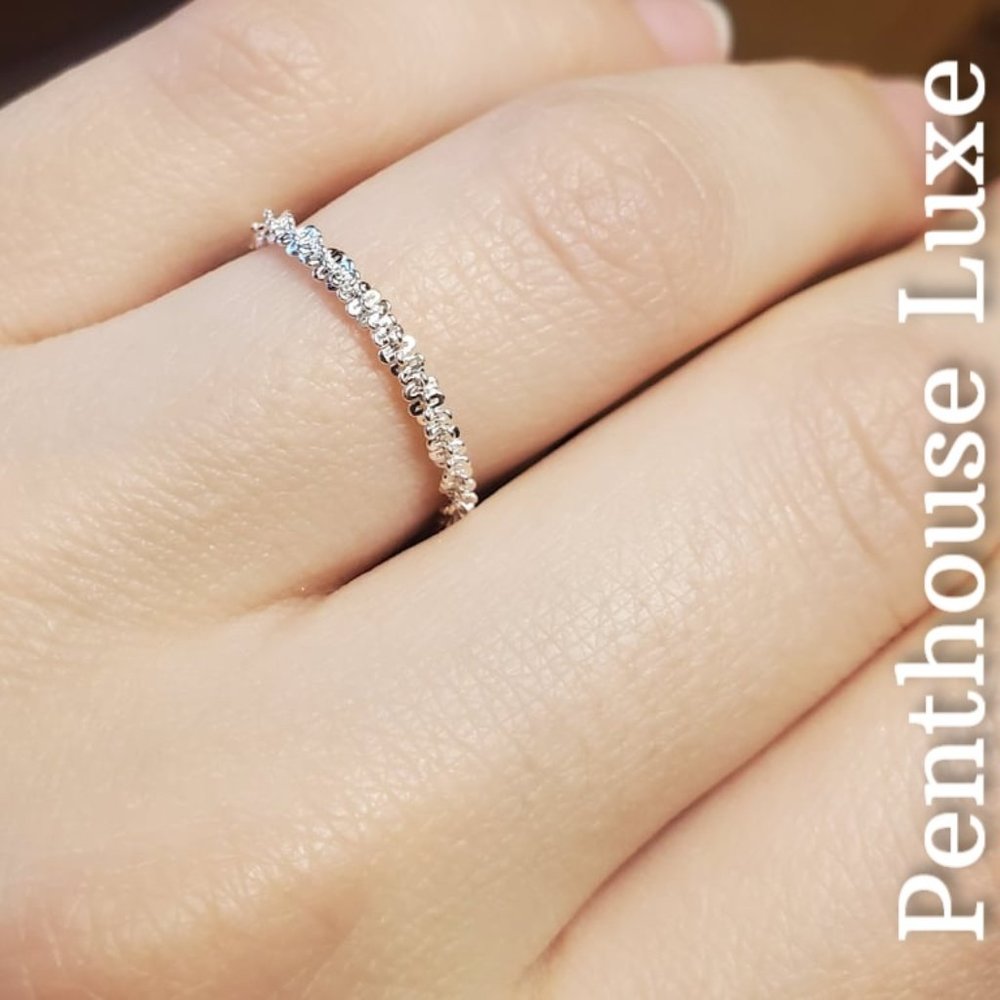 Flexible Silver Twist Chain Ring